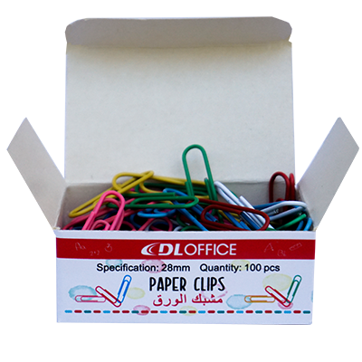 Agrafe de birou, colorate in PVC, 28 mm, DL Office, 100 buc